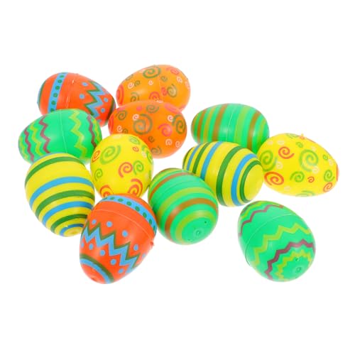 HEMOTON 12St Ostereier Förmchen knisterndes Hundespielzeug Dinosaurier-Ei Clip- easter egg decoration easter decoration nachgemachtes Osterei Osterfest-Dekoration Plastik Colorful von HEMOTON