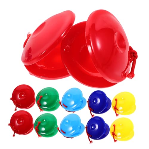 HEMOTON 12st Kastagnetten -Percussion-Spielzeug Rhythmus-Spielzeug Klappbrett Spielzeug Krachmacherspielzeug Für Kinder Rundtanzbrett Für Kinder Gehirnspielzeug Kinderhandklöppel PVC von HEMOTON