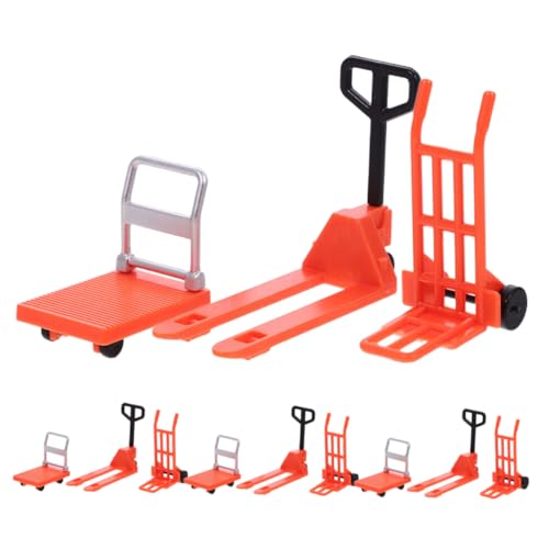 HEMOTON 12st Puppenhaus-straßensperre Mini-Gabelstapler Mini-konstruktionskegel Mini-warnschilder Bauschilder Spielzeug Baukegel Für Kinderparty Gabelstapler Spielzeug Plastik Orange von HEMOTON