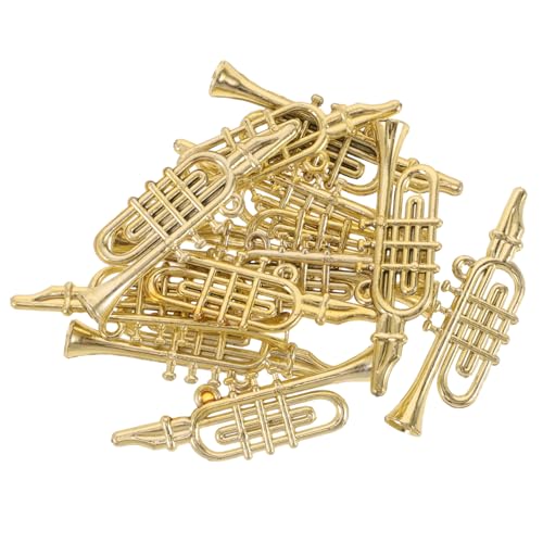 HEMOTON 12st Weihnachtsdekoration Weihnachtsgirlande Mini-posaunespielzeug Saxophon Winzige Instrumente Miniatur-musikinstrumente Saxophon-minimodell Miniatursachen Plastik Golden von HEMOTON