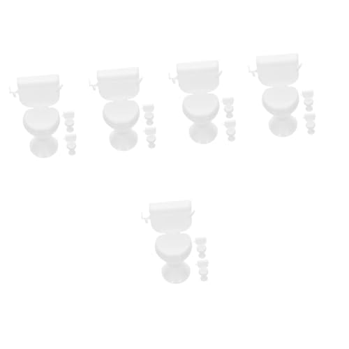 HEMOTON 15 Stück Puppenhaus Toilette Puppenhaus Dekorationen Toilette Für Mini Puppenhaus Möbelzubehör Mini Toilette Realistische Toilette Mini Töpfchen Puppen von HEMOTON