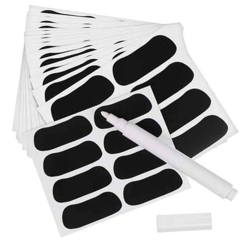 HEMOTON 160 STK Sportball-Augenaufkleber Kreisetiketten Augenband Aufkleberpapier Aufkleberetiketten Baseball-Handschuhe unter Augenstreifen Schwarze Augenstreifen PVC selbstklebend Black von HEMOTON