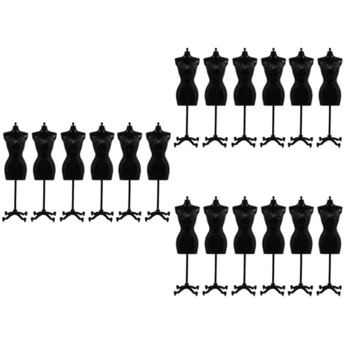 HEMOTON 18 STK Halterung Kleid Rahmen für Mini-Puppen Kostüm Puppenhaus Schaufensterpuppen-Ausstellungsmodelle Mini-Mannequin-Modell einstellbar Baby Rock Ausstellungsstand Zubehör Plastik von HEMOTON