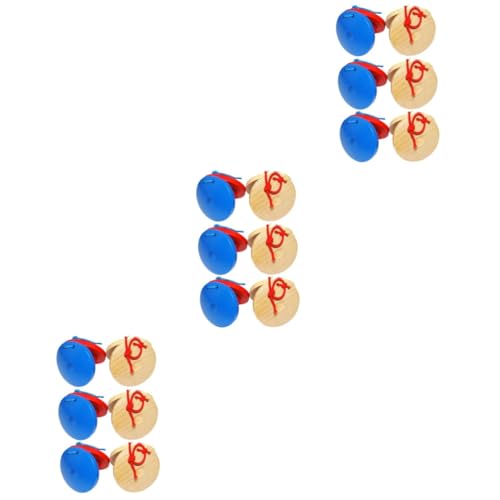 HEMOTON 18 STK Musikalischer Sinn Kastagnetten Kindererziehungsspielzeug Party Krachmacher Spielzeug Kastagnetten-Musikinstrument Musikspielzeug Für Kinder Handschlagbrett Holz von HEMOTON