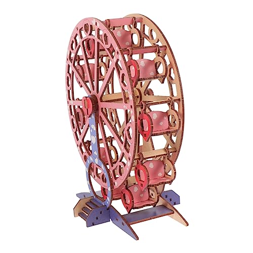 HEMOTON 1Stk Modell aus Holz Dreidimensionales Puzzle Kinder DIY Riesenrad Spielzeug Kinder bastelset basteln für Kinder Spielzeug zum frühen Lernen Kindererkennungsspielzeug hölzern von HEMOTON