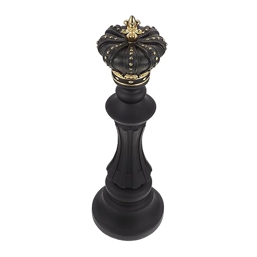 HEMOTON 1stk Schach Ornamente Heimdekoration Lebendige Schachfigur Dekor Für Bürodekoration Bürotisch Schachdekor Statue des Schachkönigs Skulptur Im Freien Schachkunst Black Kunstharz von HEMOTON