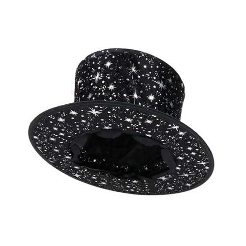 HEMOTON 1stk Tarnkappe Kreativ Flacher Hut Hüte Für Bühnenauftritte Hüte Beschwören Schwarze Fedora-mütze Sombrero-partyhüte Zauberer-Partyhut Hüte Für Kinder Mercerisiertes Uni-Tuch Black von HEMOTON