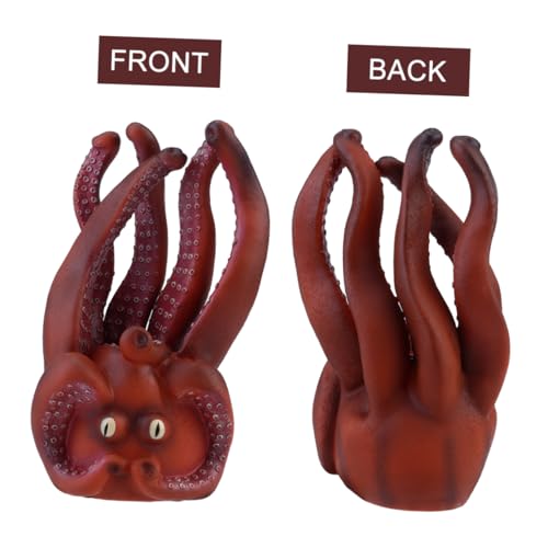 HEMOTON 1stk Tier Handpuppe Oktopus Handpuppe Lustige Spielzeuge Tierische Handpuppe Tierkopffigur Kinder Spielset Oktopus Fingerpuppe Coffee Umweltfreundliches Kunststoff-PVC von HEMOTON