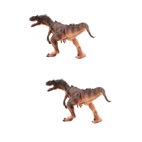 HEMOTON 2 STK Allosaurus-Modell Dinosaurier-puppenspielzeug Dinosaurier-tortenaufleger Allosaurus-Figur Dinosaurier-actionfiguren Dinosaurier-skulpturen Dinosaurier-dekroationen Brown von HEMOTON