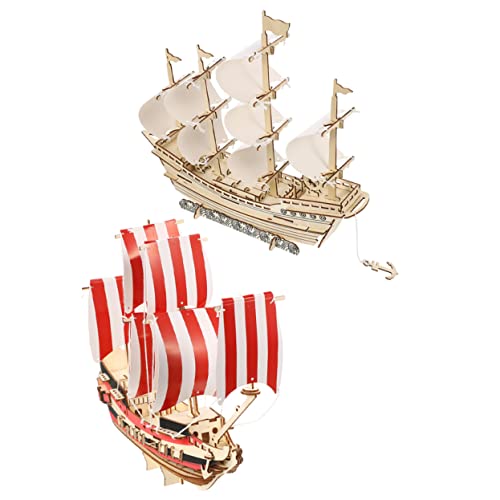 HEMOTON 2 Sätze 3D Segelpuzzle Puzzles Für Erwachsene Puzzles Puzzles Puzzles Modellboot Modellsegelboot Schiffsmodelle Bausätze Zum Bauen Für Erwachsene 3D Puzzles Aus Holz von HEMOTON