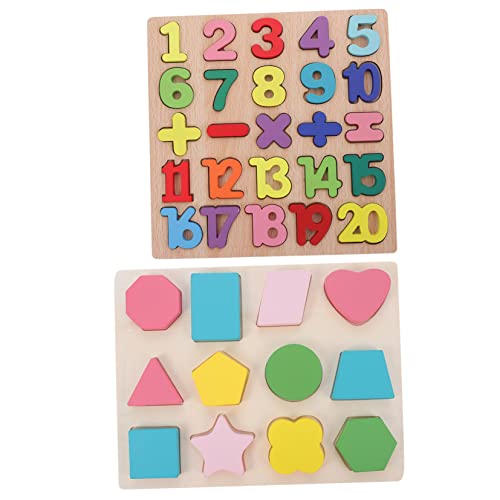 HEMOTON 2 Sätze Dreidimensionales Puzzle Pädagogisches Lernspielzeug Formensortierset Für Kleinkinder Puzzle-Spielzeug Für Kleinkinder Lernspielzeug Für Kleinkinder Babyspielzeug Hölzern von HEMOTON