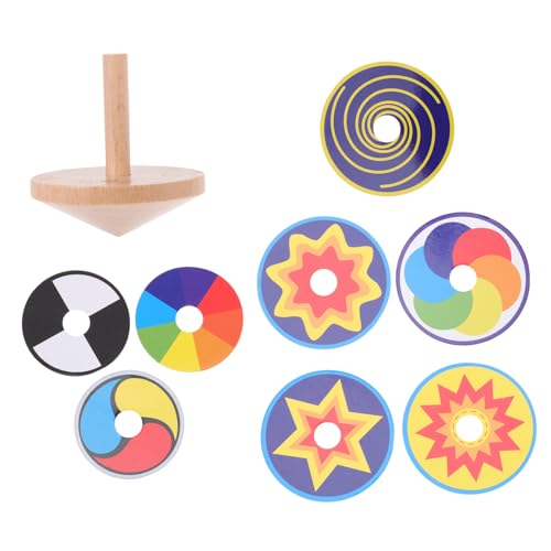 HEMOTON 2 Sätze Kreisel Spielzeug lackierte Holzplatten hölzern DIY-Tops klassisch Spitzen Spielset aus Holz Gyroskop selber Machen Partygeschenke für Kinder Nostalgie Jacke Karton Papier von HEMOTON