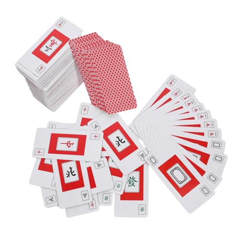 HEMOTON 2 Sätze Mahjong Poker Reise Mahjong Kartenspielzeug Interessantes Mahjong Kartenset Mahjong Karten PVC Mahjong Karten Spielzubehör Party Mahjong Kartenset Tragbares Mahjong von HEMOTON