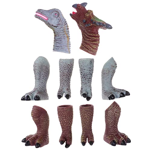 HEMOTON 2 Sets Dinosaurier Fingerpuppen Märchenhandschuh Spielzeug Fingerhandschuhpuppen Fingerpuppen Kleinkinder Geschichte Zeit Fingerpuppen Dinosaurier Handpuppen Weichgummi Vinyl von HEMOTON