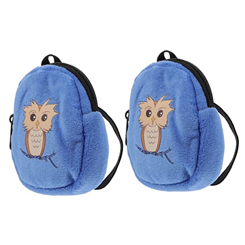 HEMOTON 2 Stück 18 Zubehör-Rucksack Für Puppen Marienkäfer-Puppe Cartoon-Rucksack Kinder-Einkaufstasche Mini-puppenrucksack-zubehör Kleiner Rucksack Für Mädchen Minipuppe Blue Plüsch von HEMOTON