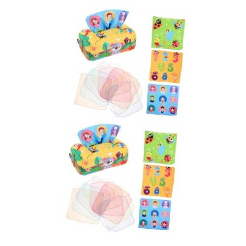 HEMOTON 2Er-Box Babypapierspielzeug Tissue Box Spielzeug Geburtstagsgeschenk für Kinder Kinderspielzeug Babyspielzeug aus weichem Stoff Neugeborenes Spielzeug Kleinkindspielzeug Schal von HEMOTON