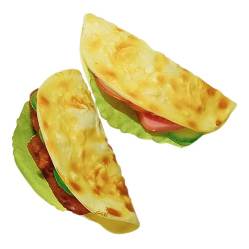 HEMOTON 2 Stück Fake Pancake Modell Simulation Burrito Pfannkuchen Dekor Schrank Dekor Künstliche Taco Prop Shop Burrito Fotografie Requisiten von HEMOTON