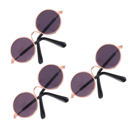 HEMOTON 2 Stück Mini Brillen Miniaturen Puppenzubehör Sonnenbrille Sitz Auto Kleine Motorradbrille Tragbare Figuren Metallbrille Herren Sonnenbrillen Set Kinderwagen Schwarze von HEMOTON