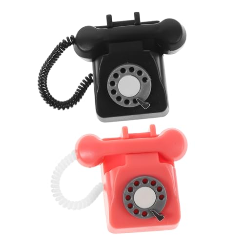HEMOTON 2 Stück Miniatur Retro Wählscheiben-telefone Miniatur Vintage Telefon-deko Leichtes Tragbares Puppenhaus Zubehör für Fotografie und Kreative Szenen Rot und Schwarz HEMOTON 2 Stück Miniatur Retro Wählscheiben-telefone Miniatur Vintage Telefon-deko Leichtes Tragbares Puppenhaus Zubehör für Fotografie und Kreative Szenen Rot und Schwarz von HEMOTON