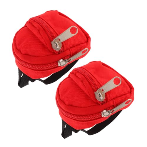 HEMOTON 2 Stück Puppen-Schulrucksack Mit Reißverschluss, Mini-puppenrucksack, Niedliches Spielpuppenzubehör, Miniatur-Puppen-schulausrüstung Für Puppen-verkleidungsreisen von HEMOTON