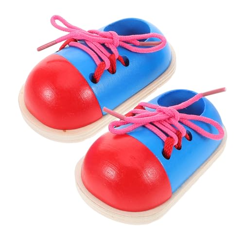 HEMOTON 2 Stück Schnürsenkel Für Die Früherziehung Kleinkindspielzeug Binde Deine Schuhe Spiel Schnürbrett Übung Zum Schnüren Von Schuhen Schnürspielzeug Für Kleinkinder Hölzern von HEMOTON