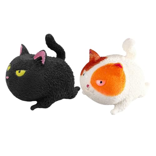 HEMOTON 2 Stück Stressabbau Katze aus Sicherem TPR Material Dehnbar und Squeezbar zur Stressreduktion und Emotionalen Beruhigung Lustiges Katzenmotiv für Autistische und Gereizte Personen HEMOTON 2 Stück Stressabbau Katze aus Sicherem TPR Material Dehnbar und Squeezbar zur Stressreduktion und Emotionalen Beruhigung Lustiges Katzenmotiv für Autistische und Gereizte Personen von HEMOTON
