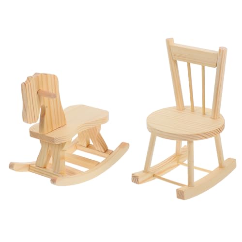 HEMOTON 2 Stück Teiliges Miniatur Holzspielset Kinderholzschaukelpferd und Schaukelstuhl DIY Modell Bausatz Robuste Holzfiguren Puppenhaus Dekoration für Kinderzimmer HEMOTON 2 Stück Teiliges Miniatur Holzspielset Kinderholzschaukelpferd und Schaukelstuhl DIY Modell Bausatz Robuste Holzfiguren Puppenhaus Dekoration für Kinderzimmer von HEMOTON