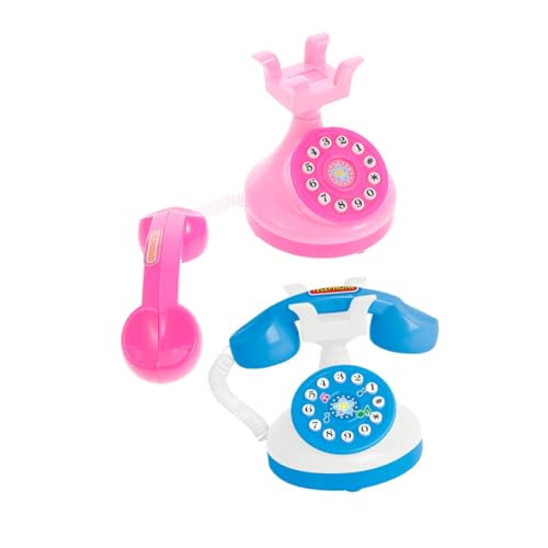 HEMOTON 2 Stücke Vintage Telefon Prop Retro Schnur Telefon Kunststoff Alte Mode Telefon Simulation Telefon Frühe Pädagogische Pretend Rolle Spielen Spielzeug von HEMOTON