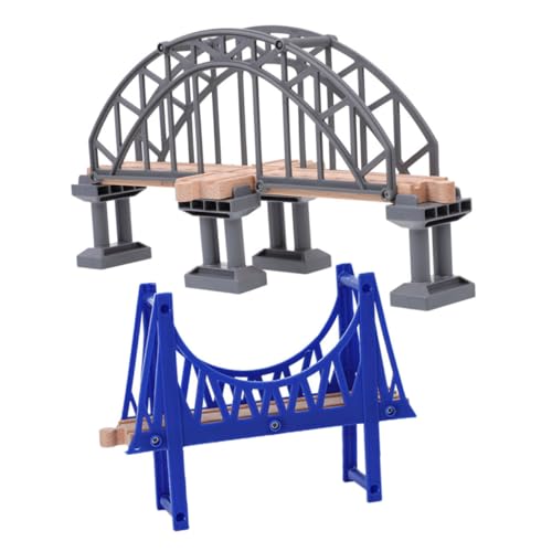 HEMOTON 2 Stücke Zug Szene Layout Prop Lernen Spielzeug Zug Rack Brücke Modell Pretend Zug Brücke Eisenbahn Brücke Spielzeug Lustige Brücke Spielzeug von HEMOTON