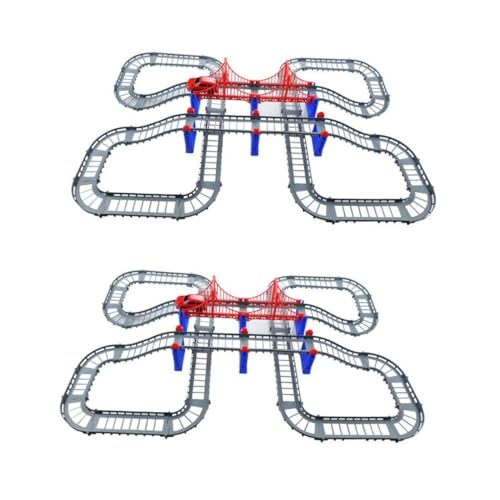 HEMOTON 2-teiliges Set Elektrische Rennstrecke Spielzeugautobahn Spielzeug-rennstrecke Rennstreckenspielzeug Auto-Track-Spielzeug von HEMOTON