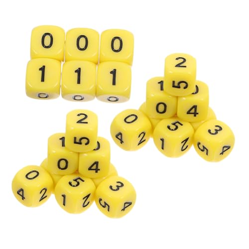 HEMOTON 20 Stück 6 Lehrmittel Für Mathe-würfel Farbige Würfel Tensies Würfelspiel Brettwürfel Trinkspielwürfel Sechsseitige Würfel Zahlenwürfel Requisiten Spiele Würfel Farkle Yellow Acryl von HEMOTON