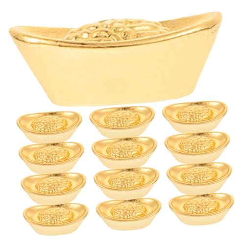 HEMOTON 20 Stück Ingot - Modell Winziges Zuhause Puppenbett Feng Shui Puppenhaus Bausatz Selber Machen Mini Puppenzubehör Figur Kaninchen Barrendekore Golden Legierung von HEMOTON