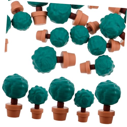 HEMOTON 20 Stück Kleine Topfpflanzen Zuglandschaft Künstlicher Baum Miniatur Puppenhaus Zubehör Miniaturbäume Mini Topfpflanzen Zuglandschaft Bäume Modellbäume Aus Gummi von HEMOTON