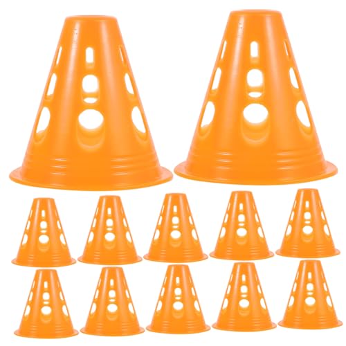 HEMOTON 20 Stück Skates-Hindernis Training Fussball Skate Zubehör Rollschuh Zubehör Skatekurs Sport Trainingskegel Verkehrszeichen- Simulation Straßenkegel Plastik Orange von HEMOTON