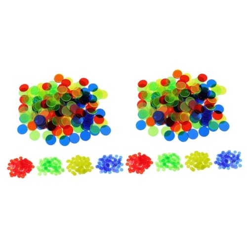 HEMOTON 200 STK Spiel-Bingo-Chips Zubehör Lieferungen Glatte Oberfläche Modellierung mathematischer Konzepte transparente Farben Spielwährung Verstreute Perlen Plastikmünzen von HEMOTON