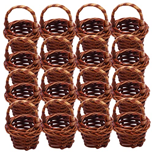 HEMOTON 20St Mini tragbar kühlkorb einkaufskorb Storage Baskets rattankorb Miniaturkörbe gartenscheere geflochtener Eimerkorb Mini-Süßigkeitenkörbe Mini Korb aus Rattan Mini Bastelkorb von HEMOTON