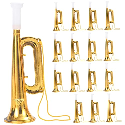 HEMOTON 20st Trompete Spielzeug Saxophon Spielzeug Trompetenspielzeug Für Kinder Gefälschte Trompetenspielzeuge Trompetenmodell Partys Feier Horn Musikspielzeug Für Kinder Plastik Golden von HEMOTON