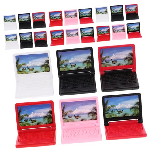 HEMOTON Puppenhaus Klein 24 Stück Puppenhaus Computermodell Mini Laptop Miniaturen Miniatur Laptop Ornament Mini Spielzeug Mini Ornament Laptop Spielzeug Mini Schmuck Mini Dinge Laptop von HEMOTON