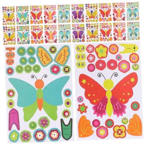 HEMOTON 27 Blätter Schmetterling Puzzle Aufkleber Puzzles Cartoon Aufkleber Lustige Puzzle Aufkleber Cartoon Schmetterling Aufkleber Aufkleber DIY Gesicht Aufkleber Party Favors PVC von HEMOTON