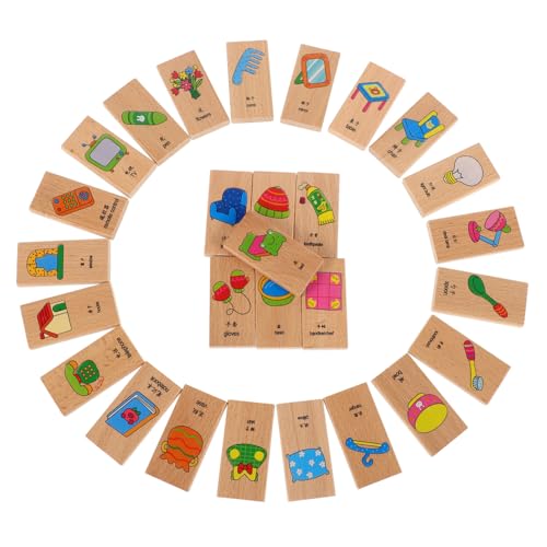 HEMOTON 28-teiliges Set Domino Aktivitäten Für Kleinkinder Spielzeug Für Kinder Lernspielzeug Für Kleinkinder Kinderversorgung Kinderaccessoire Bausteine ​​für Kleinkinder Holz von HEMOTON