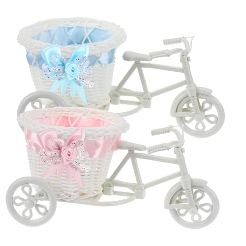 HEMOTON 2St Aufbewahrungskorb Mini-Blumenkorb Töpfe für Pflanzen Pflanzenständer aus Rattan e Trike dreiräder Blau Korb für Babypartybevorzugungen Partyzubehör für die Babyparty Plastik von HEMOTON