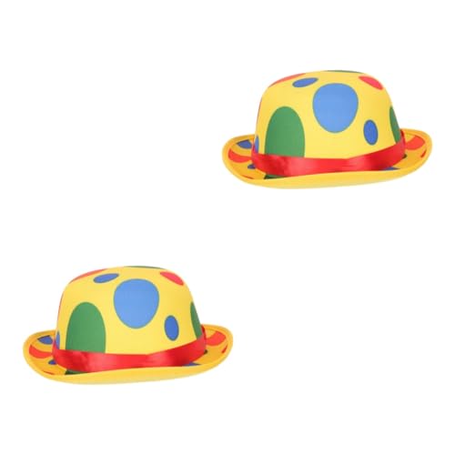 HEMOTON 2St Clown-Hut Clown Kopfschmuck Clown Hut Cap lustig Funny hat Cosplay Costume Clownkostüm für Kinder Derby-Mützen für Kinder Hüte Halloween-Clown-Cosplay-Hut Narrenhut Polyester von HEMOTON