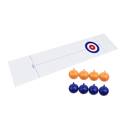 HEMOTON 2St Eisstockschießen Tischcurling Spielzeug Kinder Geschenkspielzeug lustiges Indoor-Spiel Minispielzeug für Kinder lustiges Familienspiel Spielzeug Curling-Spielzeug Plastik Weiß von HEMOTON