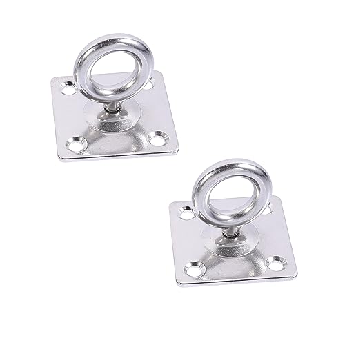 HEMOTON 2St Feste Lochplatte Türschlossset Metallhalter Stainless Steel inoxlm Kleiderbügel Haken zum Aufhängen Boxsack Haken Aufhängung Deckenhaken An der Wand montiert Halterung Webstuhl von HEMOTON