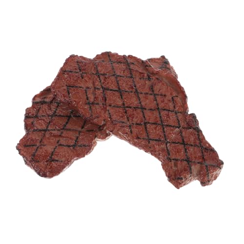 HEMOTON 2St Food-Modell Dekorative Steak-Attrappe - -Steak Simulationssteak Prop Essen realistisches Fleisch Simulation Steak- Kind spielt Plastik Brown von HEMOTON