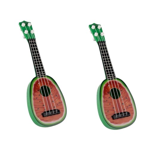 HEMOTON 2St Obst Gitarre Kinderspielzeug kinderinstrumente Lernspielzeug Kinder Spielzeug Gitarren Spielzeuge Musikinstrumente, Spielzeug Mini-Obstinstrumente Sortiert Ukulele rot von HEMOTON