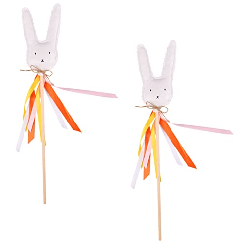 HEMOTON 2St Ostern Zauberstab Hase Zauberstäbe Kaktus- für Kleinkinder und Mädchen Easter Bunny koszyczki wielkanocne Kinderfeenstab Kinderfee Zauberstab Holz von HEMOTON