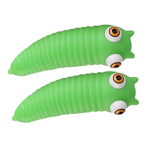 HEMOTON 2St Prise Musik interaktives kinderspielzeug dekompressions funnytoys sensorisches für Erwachsene Raupe Zappelspielzeug PVC Green von HEMOTON