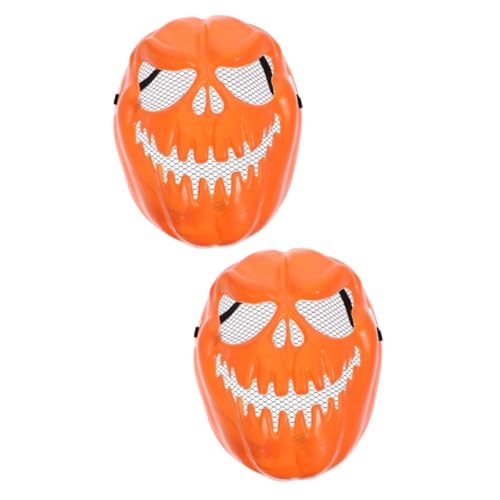 HEMOTON 2St Schreckensmaske Cosplay-Maske Halloween-Maske Kürbis halloween masken halloweenmaske Orange mask halloween gesichtsmaske party ausgefallene maske Halloween-Horror-Maske von HEMOTON