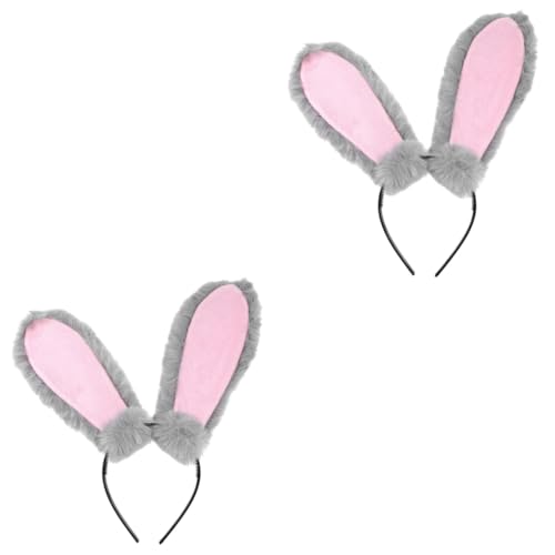 HEMOTON 2St Stirnband Hasenohren Bunny Ears Bunny Ohren Faschings Haarschmuck Hasenohren Stirnband kopfhoerer Easter ausgestopfter Hase Osterhasen-Kopfbedeckung Cosplay-Kopfbedeckung Stoff von HEMOTON